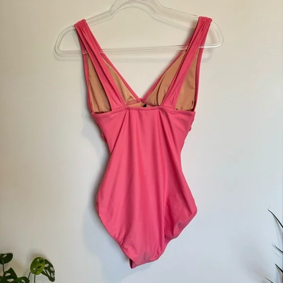 NWOT J.Crew Ruched V-Neck One Piece Swimsuit - Picture 7 of 10
